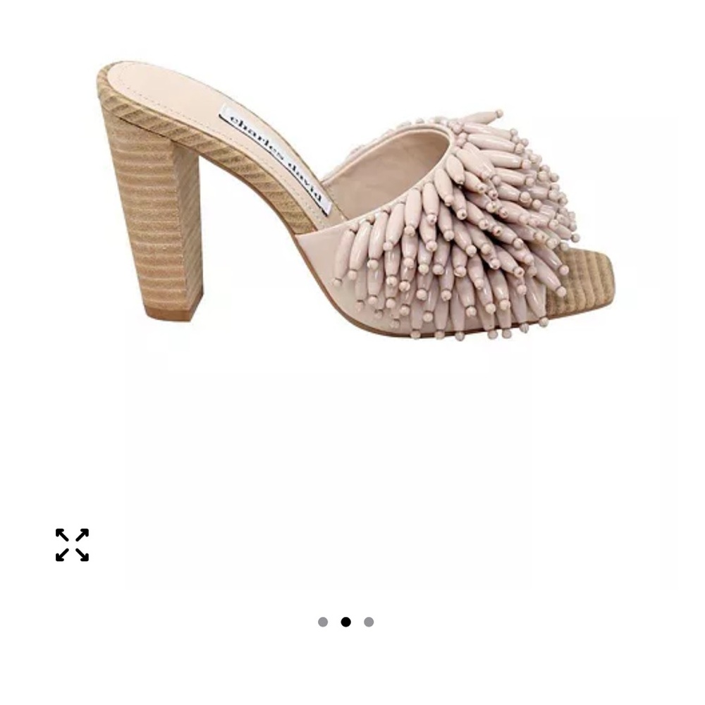 Charles David Blush Beaded Slide Mule
